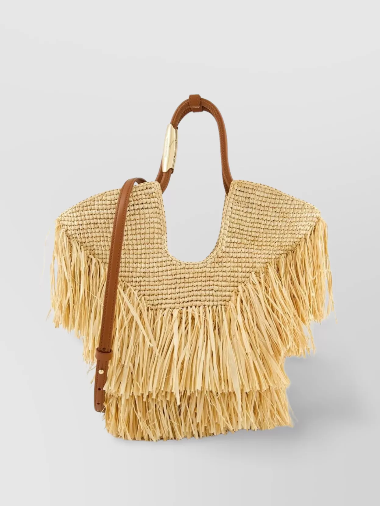 Zimmermann Goldentime Small Fringed Tote In Brown