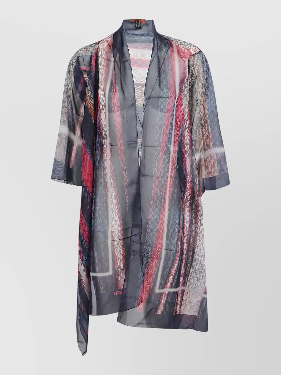 Missoni Silk Dressing Robe Knee Length Sheer