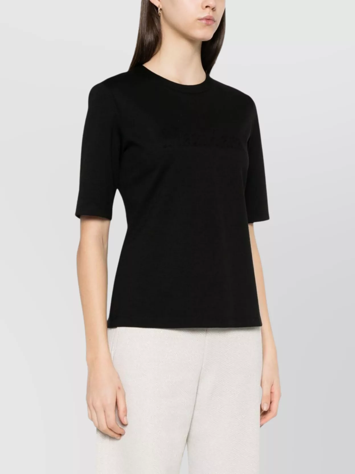 Max Mara Wool Logo Crew Neck T-Shirt