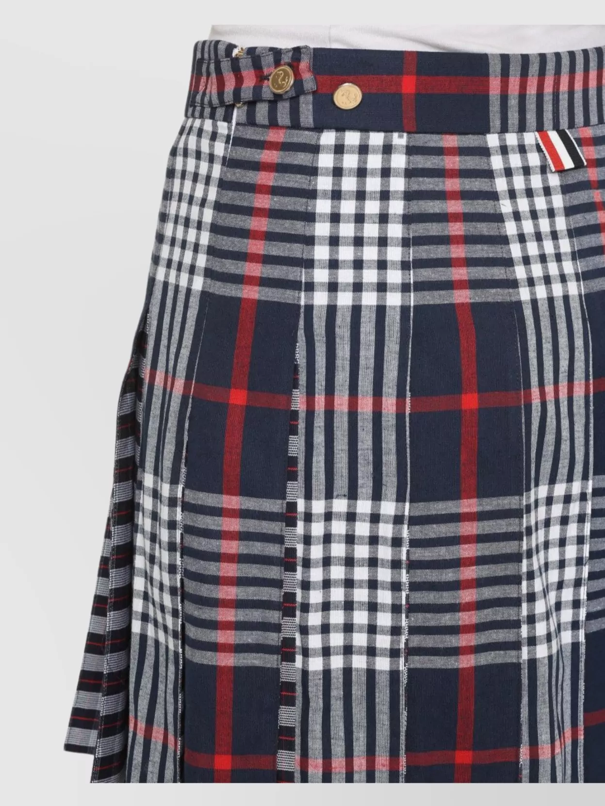 Thom Browne Mini Skirt With Pleated Design And Tricolor Detail