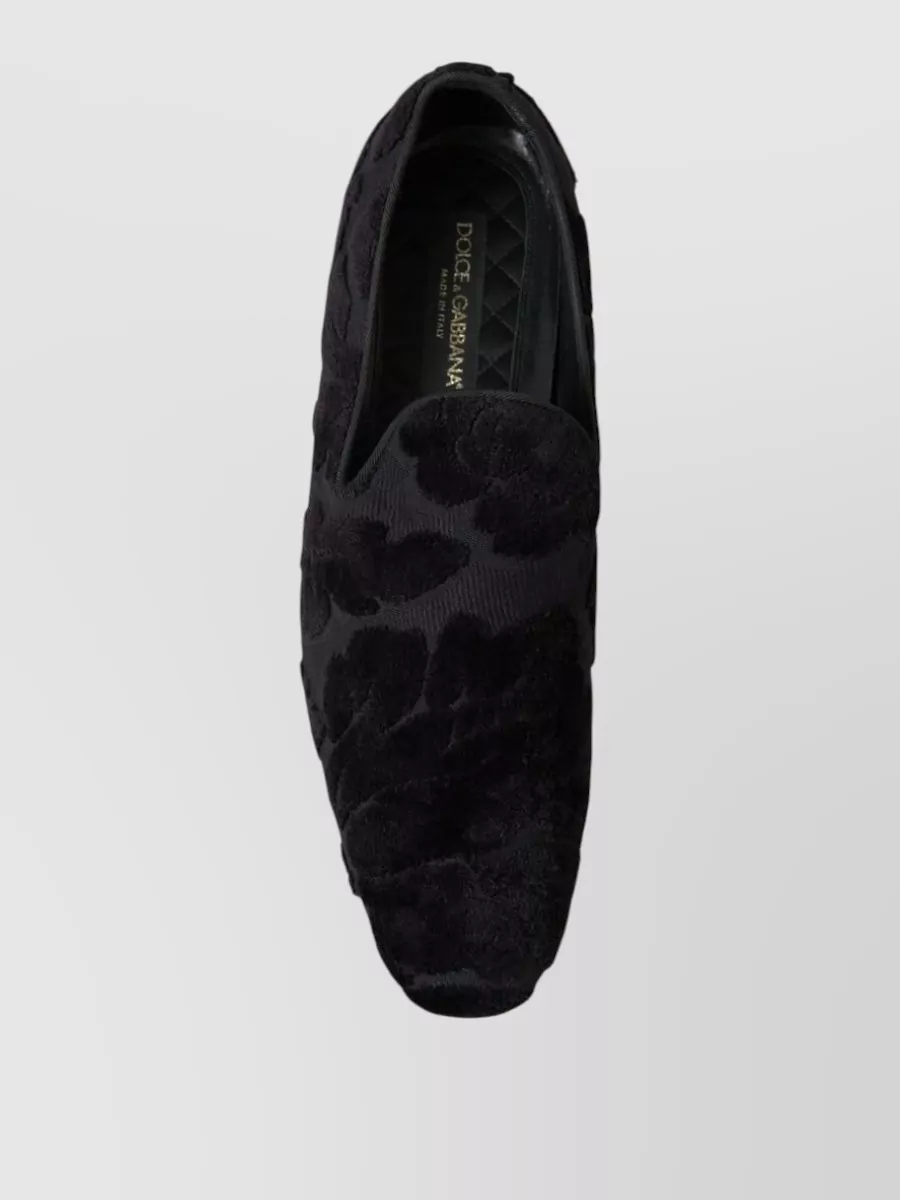 Dolce&Gabbana Floral-Pattern Velvet Slippers