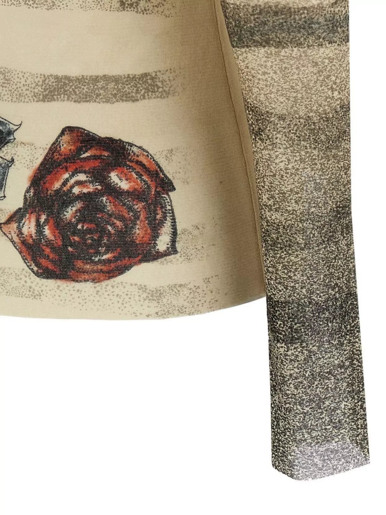 Shop Jean Paul Gaultier Mesh Crew Neck Top With Graphic Print
