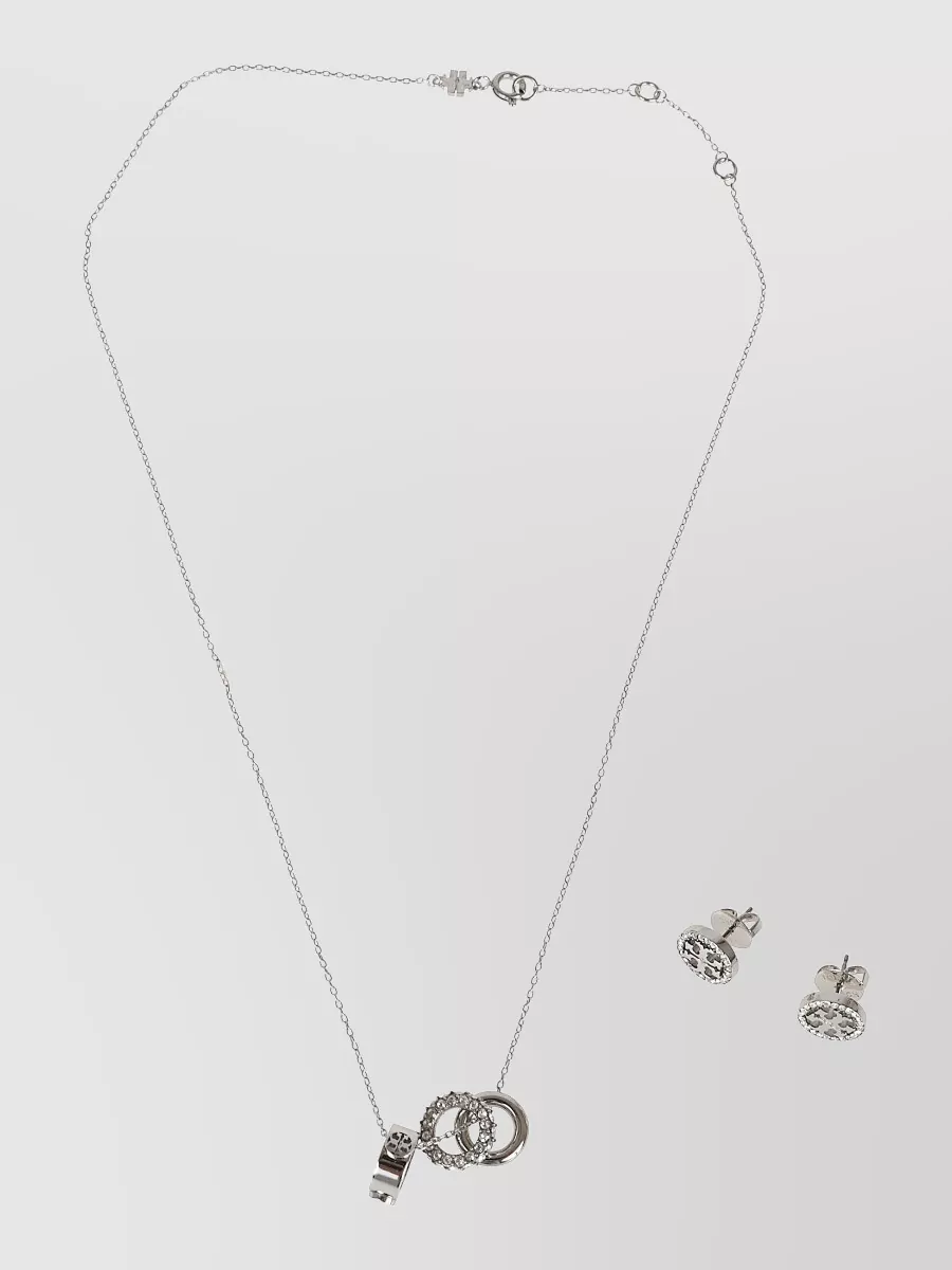 Tory Burch Crystal-Embellished Necklace And Earring Set