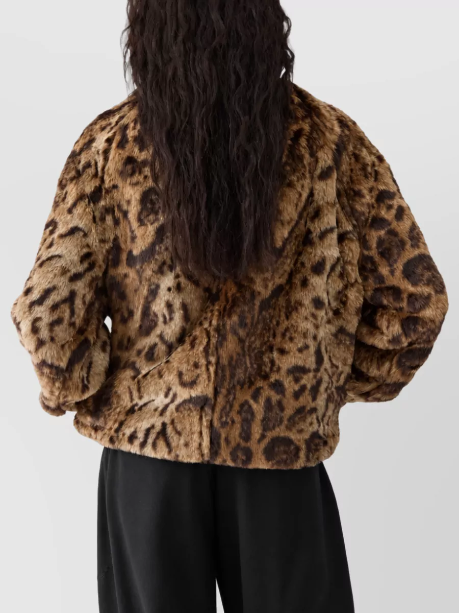Jacquemus Leopard Faux Fur Cropped Jacket