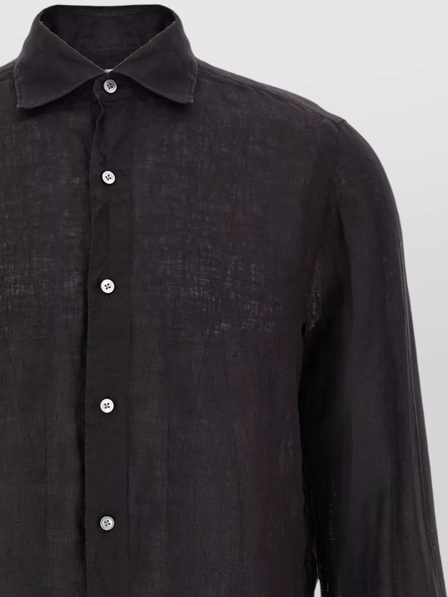 Finamore Linen Long-Sleeve Shirt