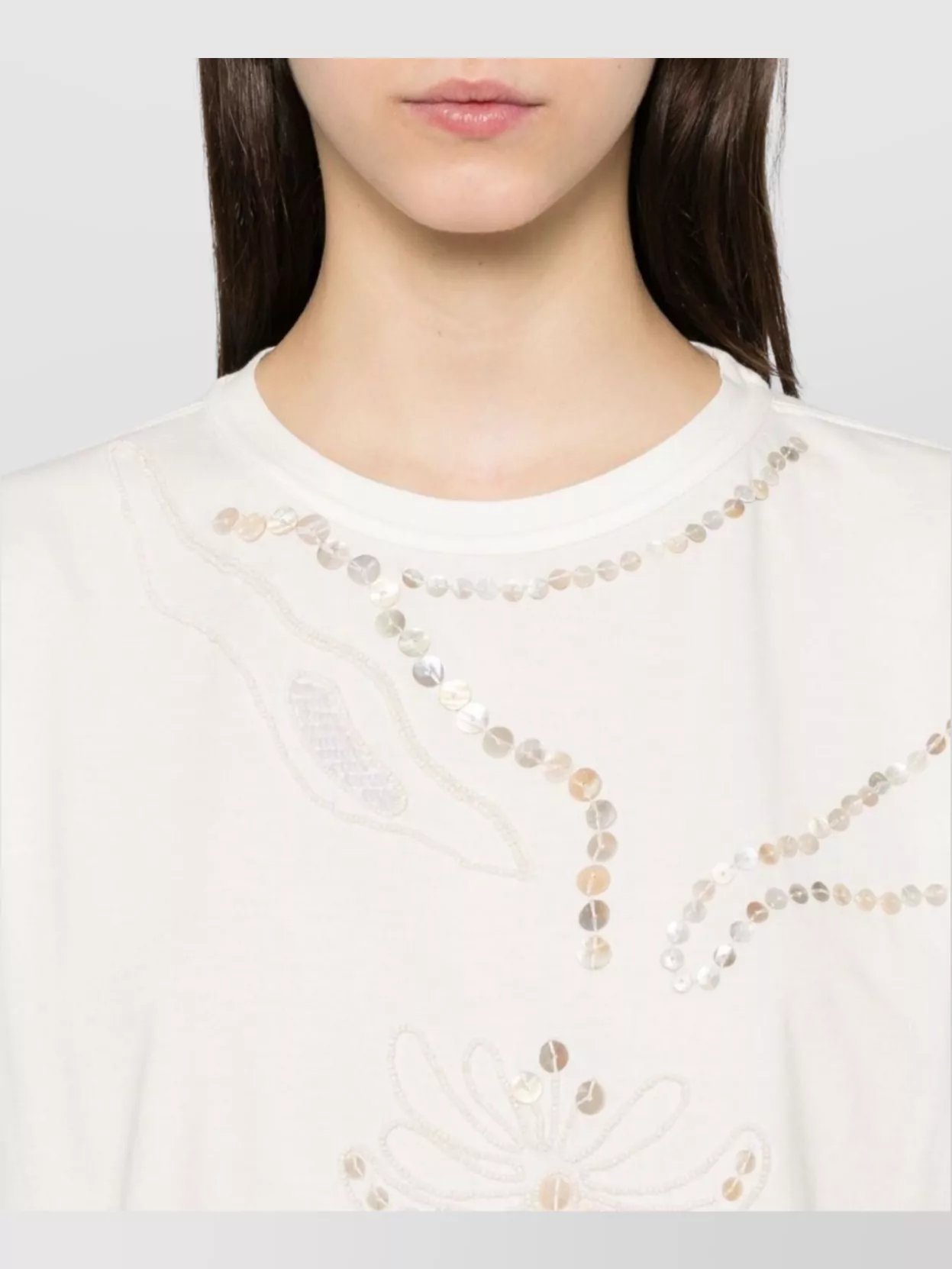 Forte Forte Cotton T-Shirt Embroidered Embellishments