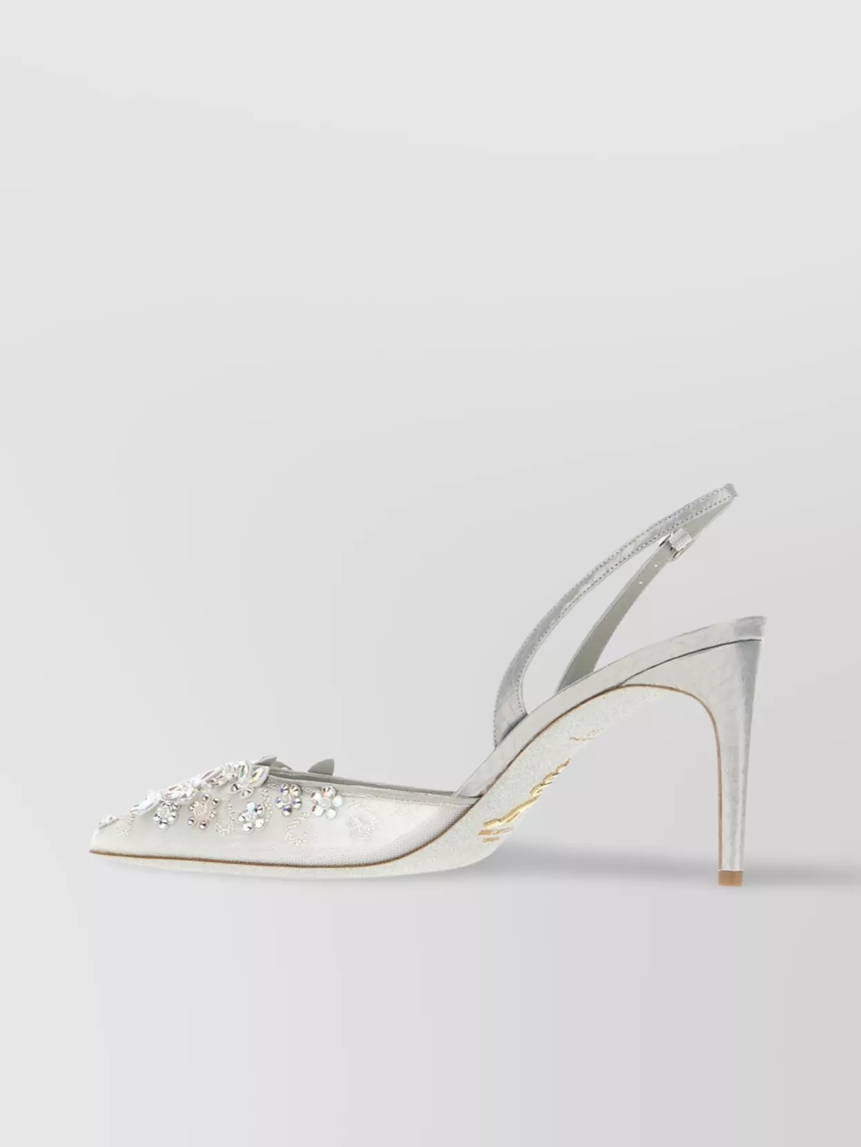 René Caovilla Pointed Toe Embellished Lace Pumps