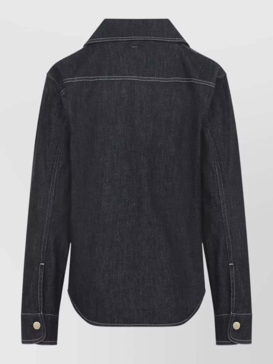 S Max Mara Denim Long-Sleeve Shirt