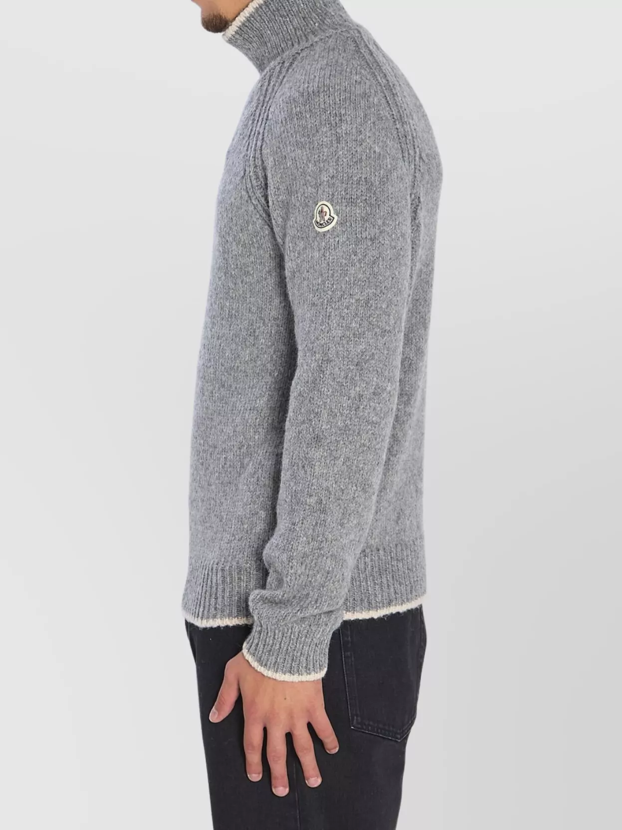 Moncler High Neck Wool And Alpaca Knit Sweater