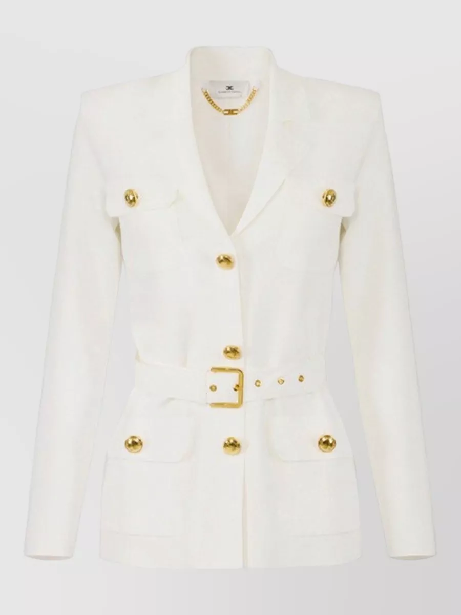 Elisabetta Franchi Single-Breasted Belted Jacket