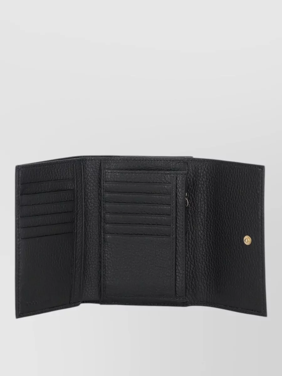 Coccinelle Pebbled Leather Foldable Wallet Rear Pocket