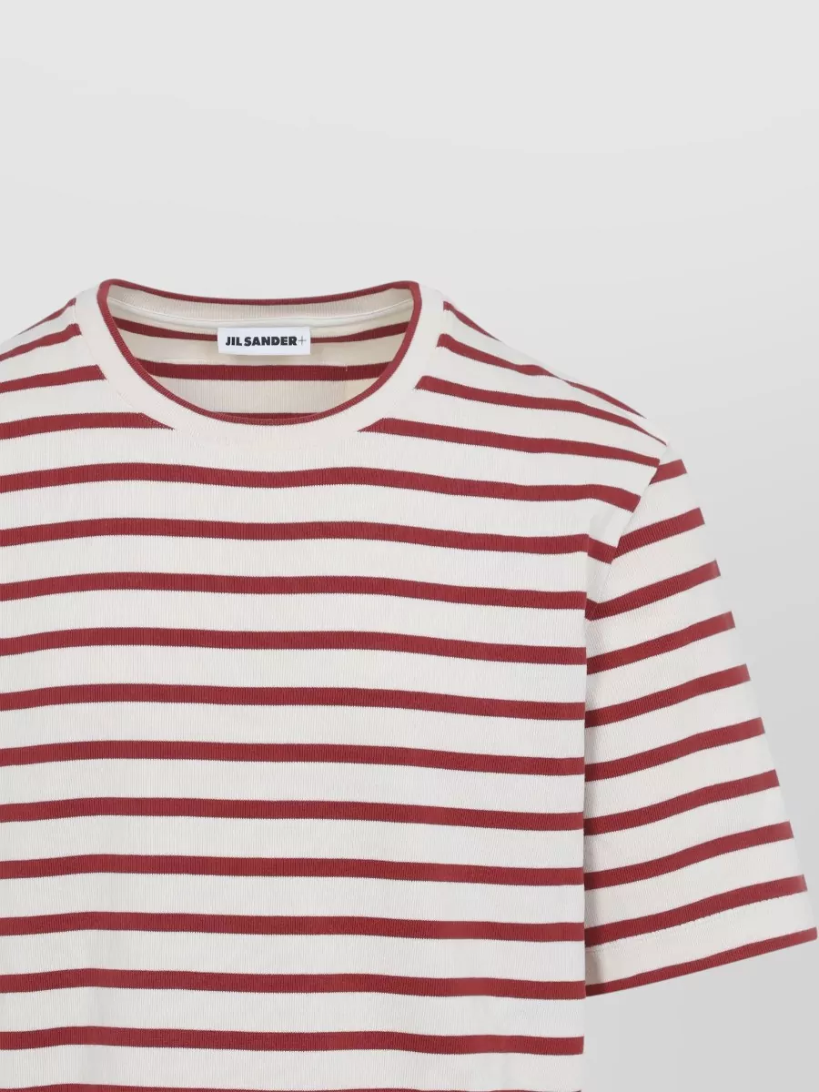 Jil Sander Cotton Crew Neck Striped T Shirt