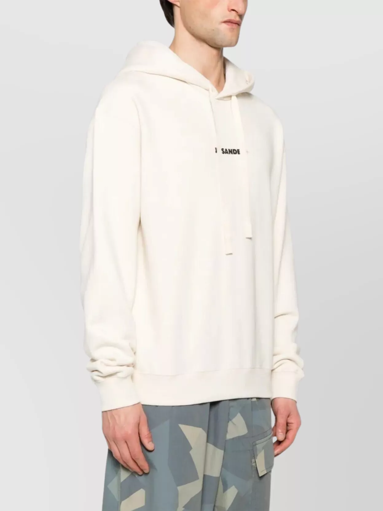 Jil Sander Hooded Sweatshirt Drawstring Ribbed Cuffs Hem
