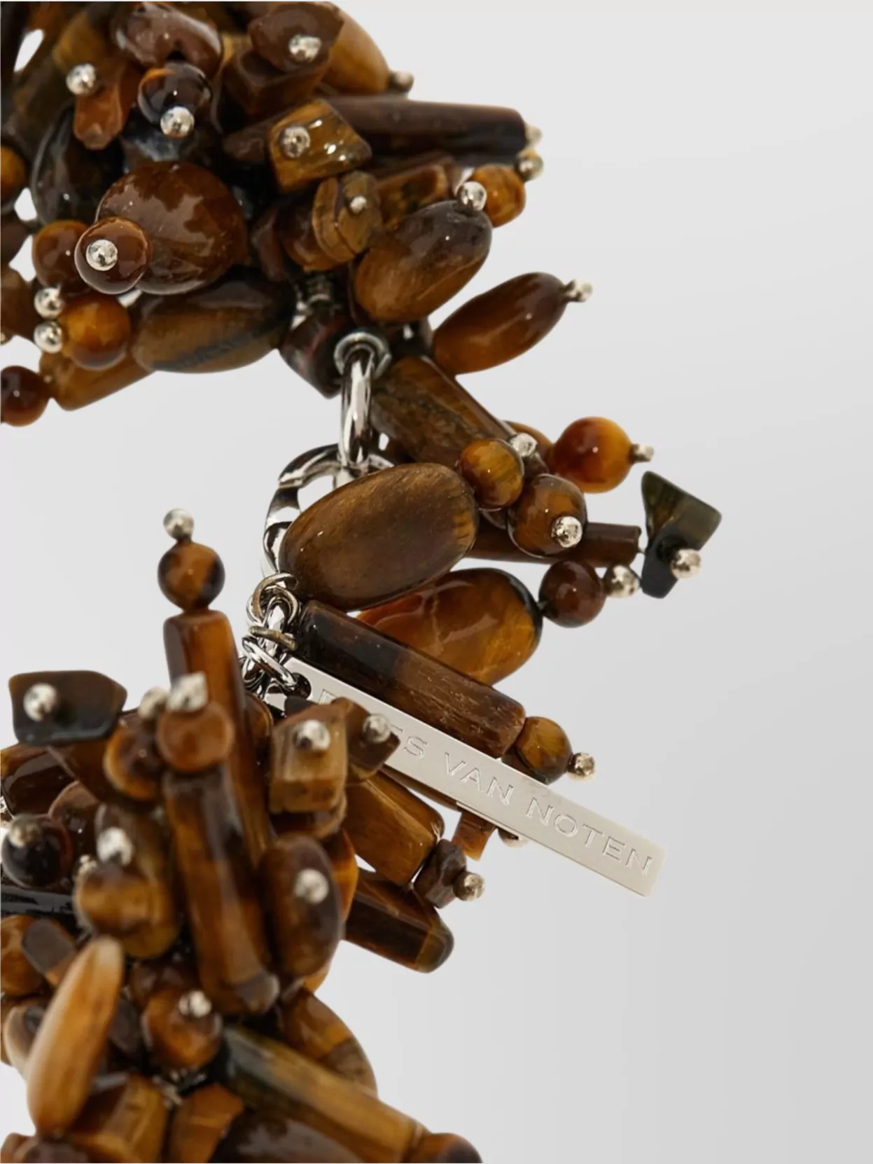 Dries Van Noten Chunky Beaded Necklace Metal Accents