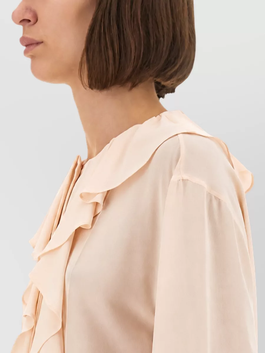 Alexander Mcqueen Silk Ruffled Suit Jacket