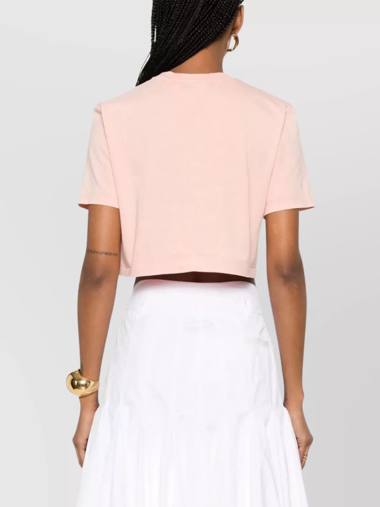 Fendi Peach Crewneck Cropped T-shirt