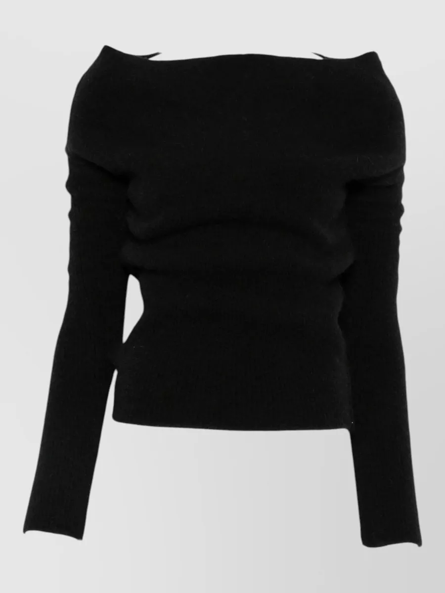Rick Owens alpaca-blend cropped turtleneck knitted top