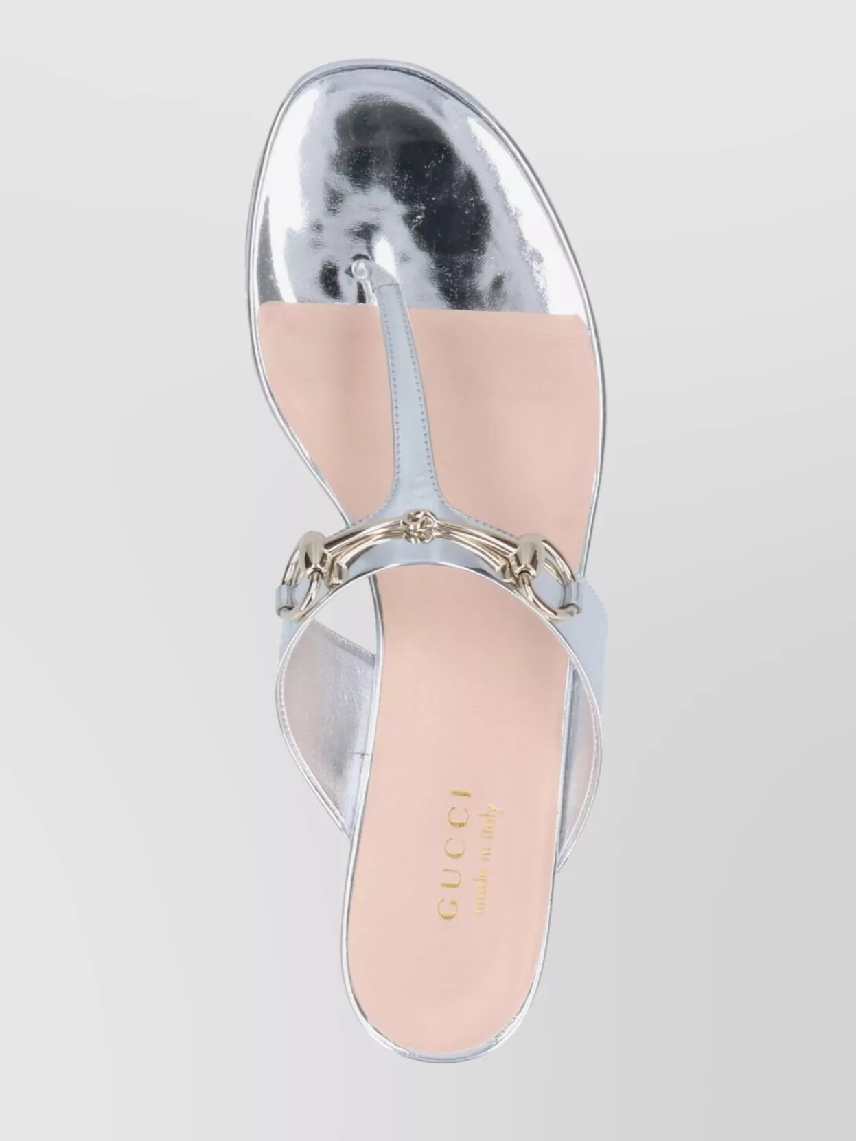 Gucci Metallic Open Toe Heeled Sandals In Silver