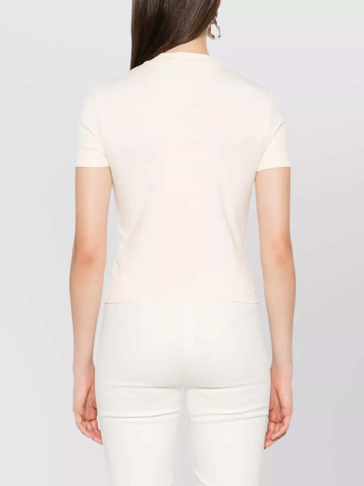 Jacquemus Crew Neck Soft Fabric Short Sleeves In Neutral
