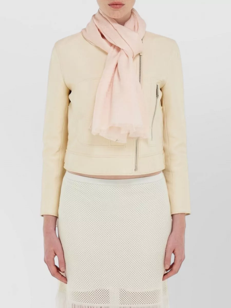 Ferragamo Gancini Silk Wool Stole Soft Texture