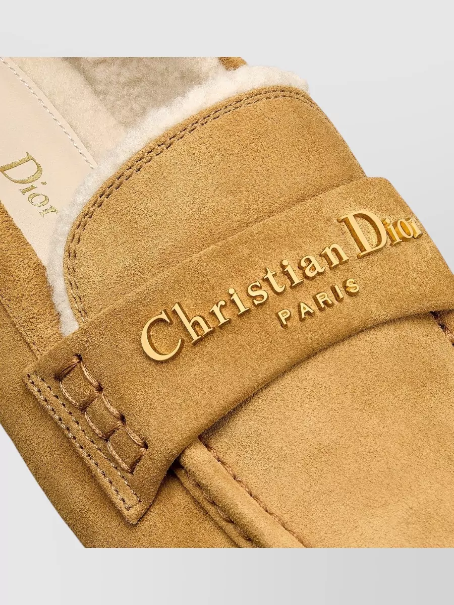 Christian Dior Round Toe Leather Loafer Flat Shoe