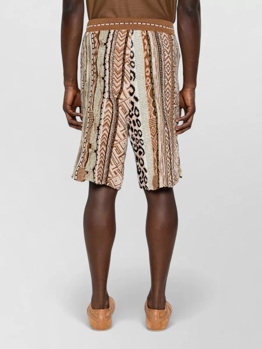 Laneus Cotton Blend Printed Bermuda Shorts