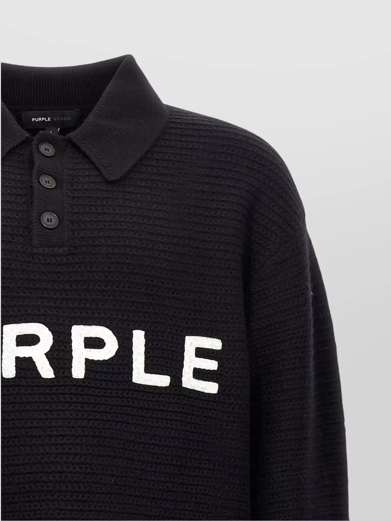 Purple Embroidered Logo Knit Sweater