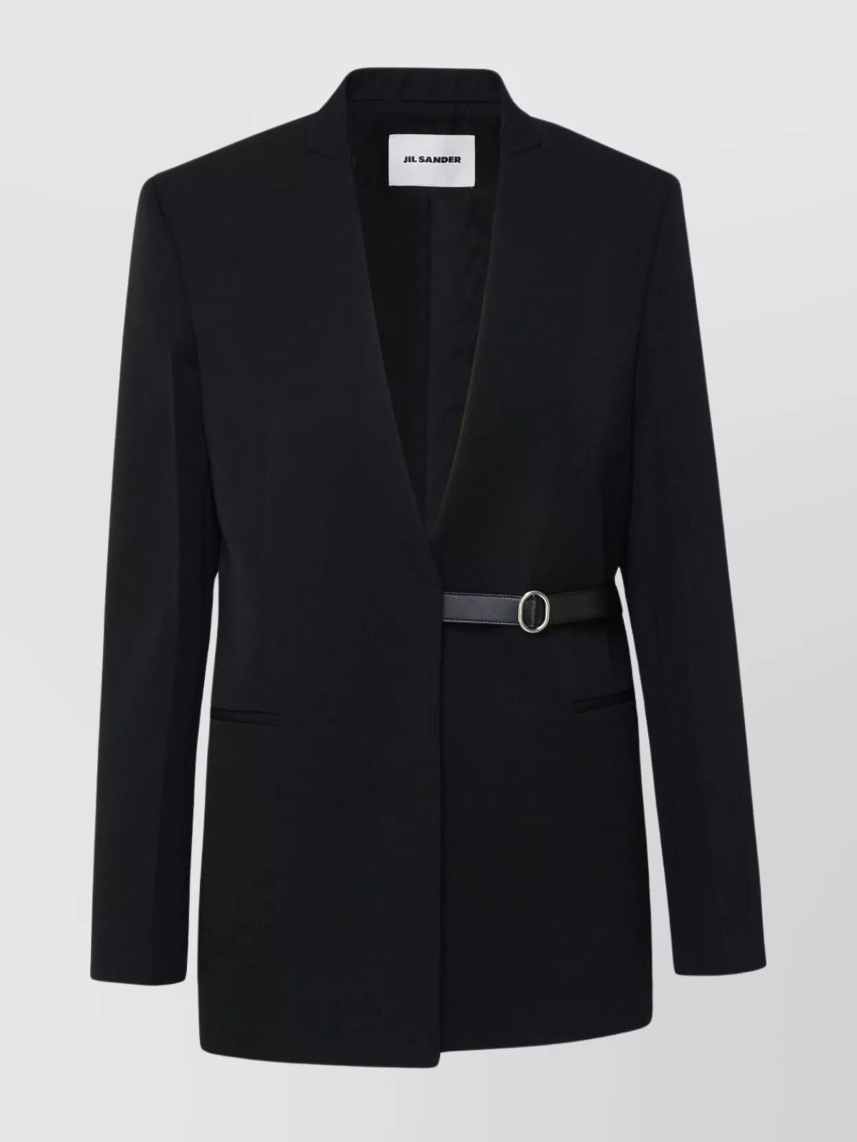 Jil Sander Jacket Wool Belted Waist In Black
