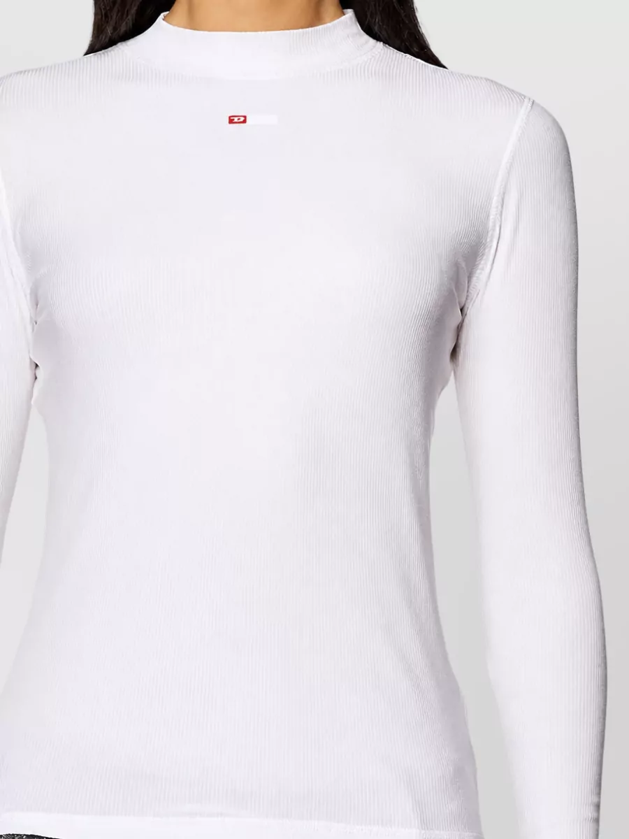 Diesel Ribbed High Neck Long Sleeve Top
