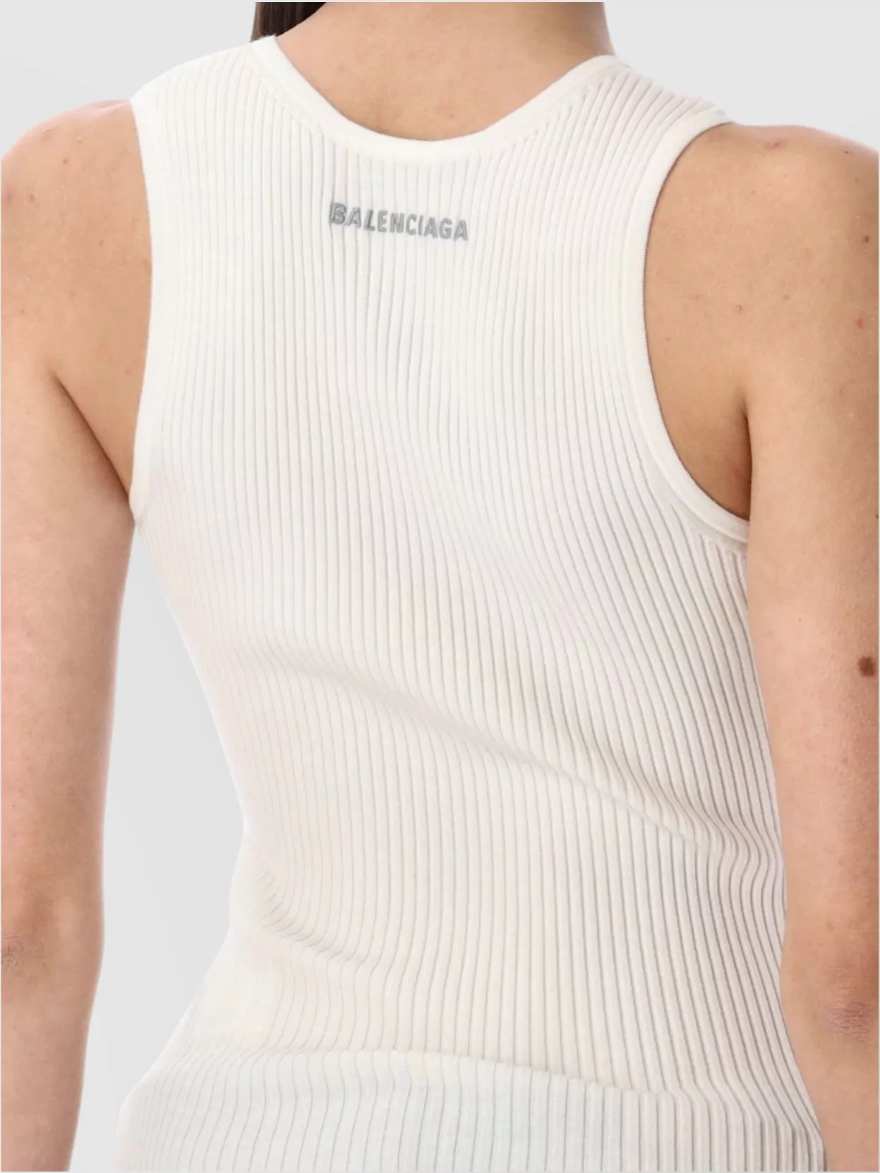 Balenciaga Ribbed Texture Sleeveless Top
