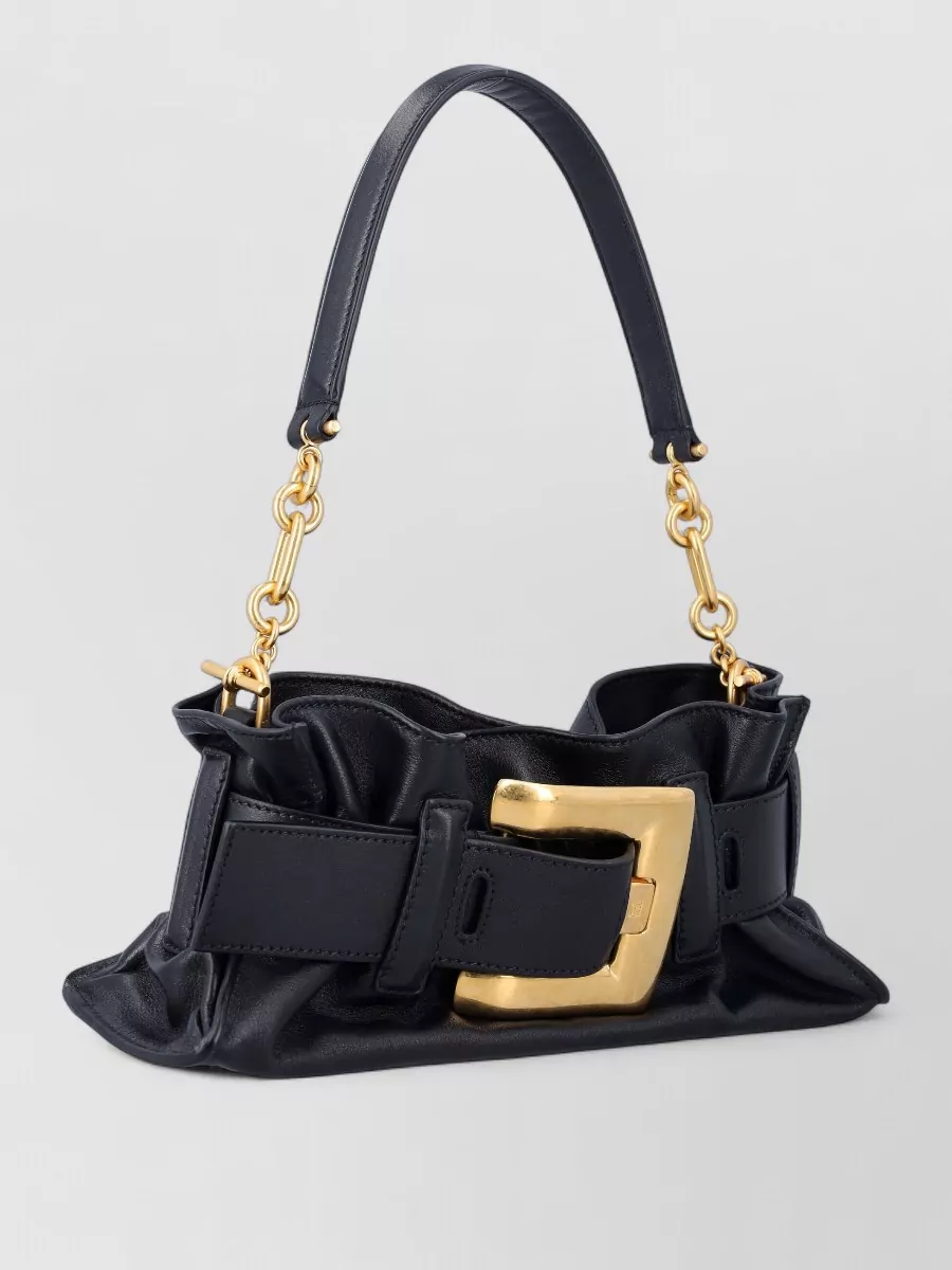 Balmain Anthem Mini Leather Chain Belt Bag