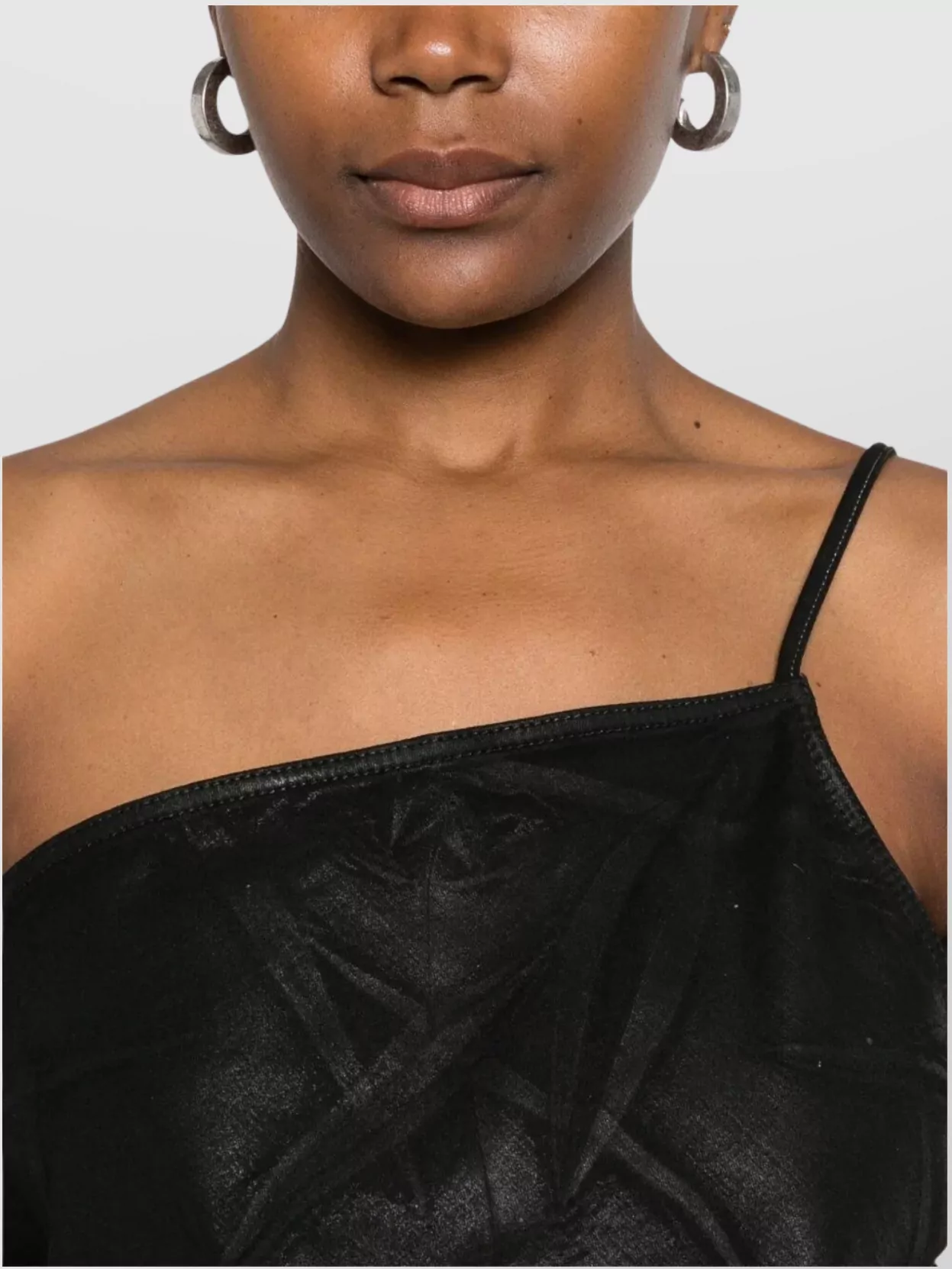 Rick Owens Drkshdw Denim Top With Asymmetrical Neckline And Side Ties