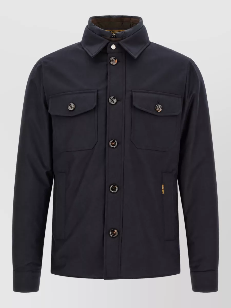 Moorer Wool Cashmere Flannel Padded Overshirt Jacket