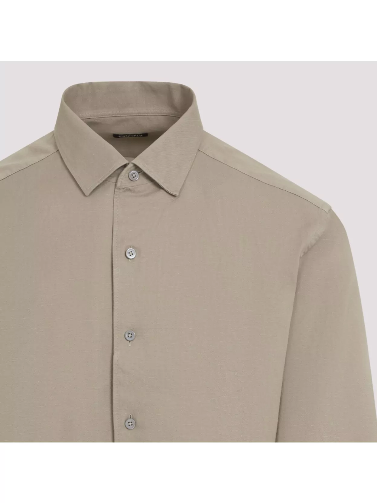 Zegna Shirt In Cotton And Linen Blend