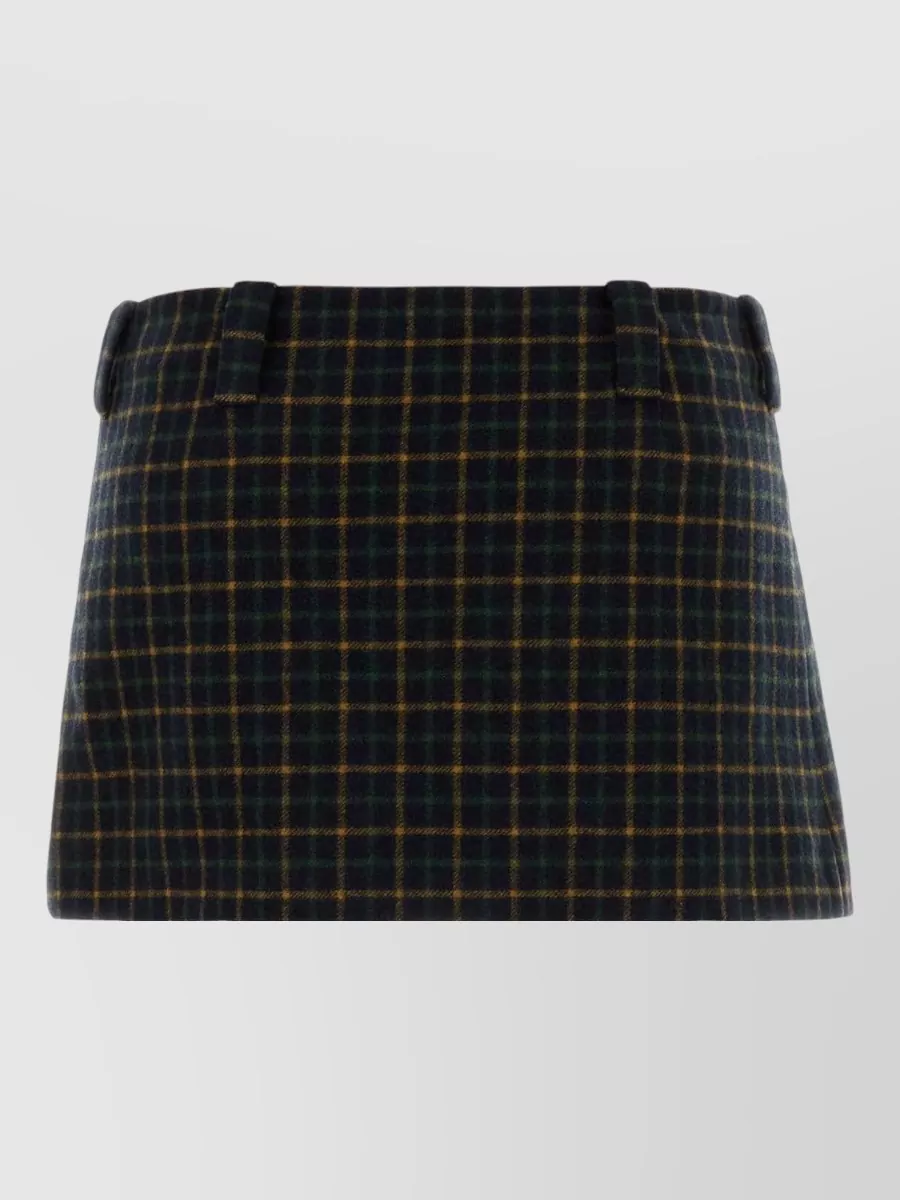 Miu Miu Wool Pleated Mini Skirt