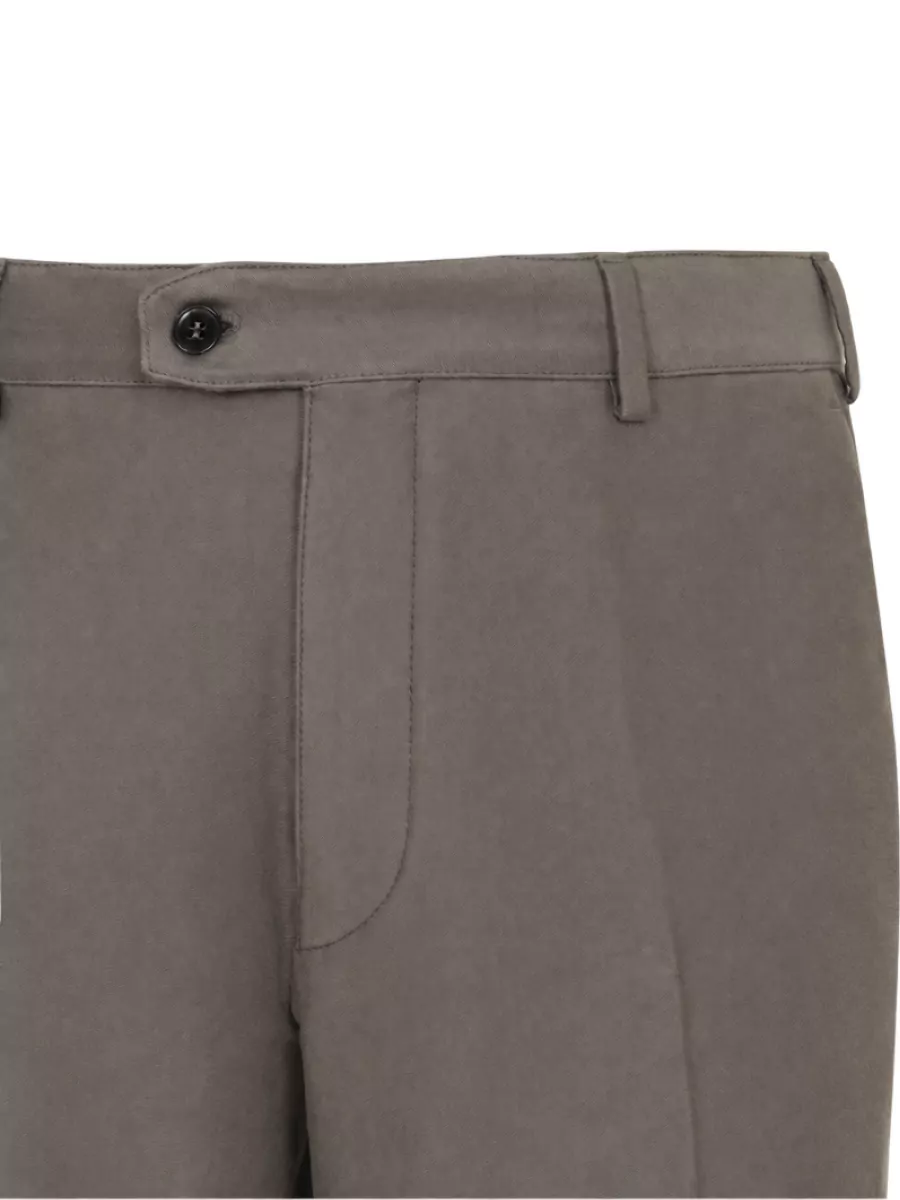 Brioni Cotton Straight Tapered Tailored Trousers