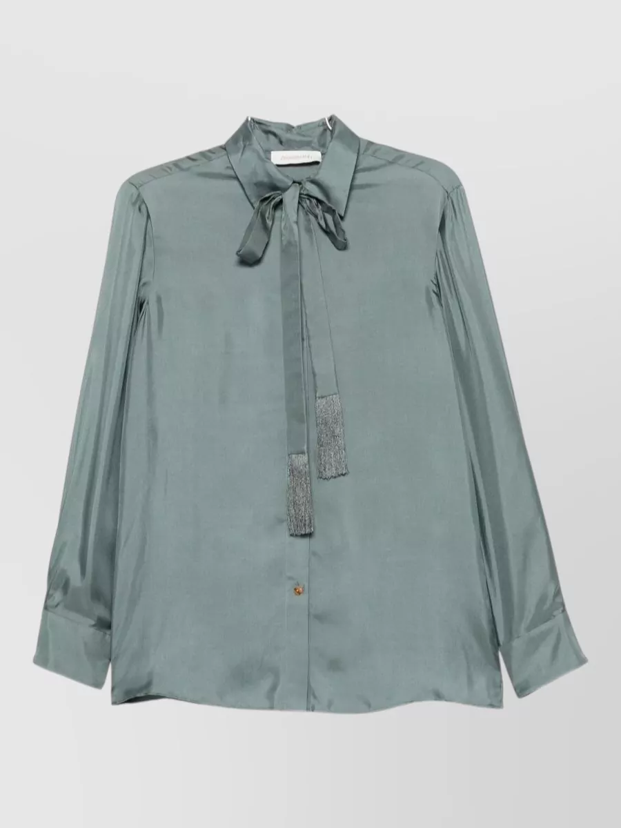 Zimmermann silk pussy-bow long-sleeve shirt