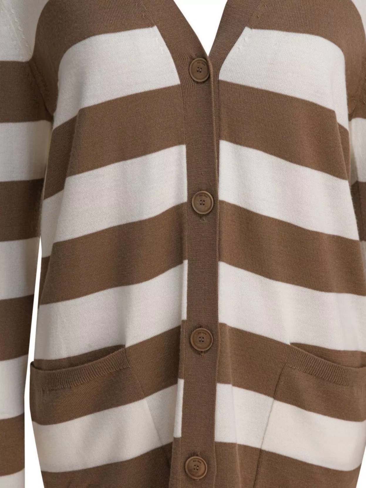 Max Mara Striped Longline Knitwear Front Pockets