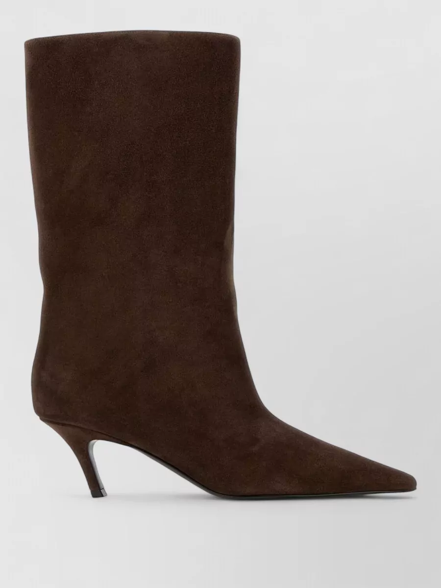 Amina Muaddi suede leather boots