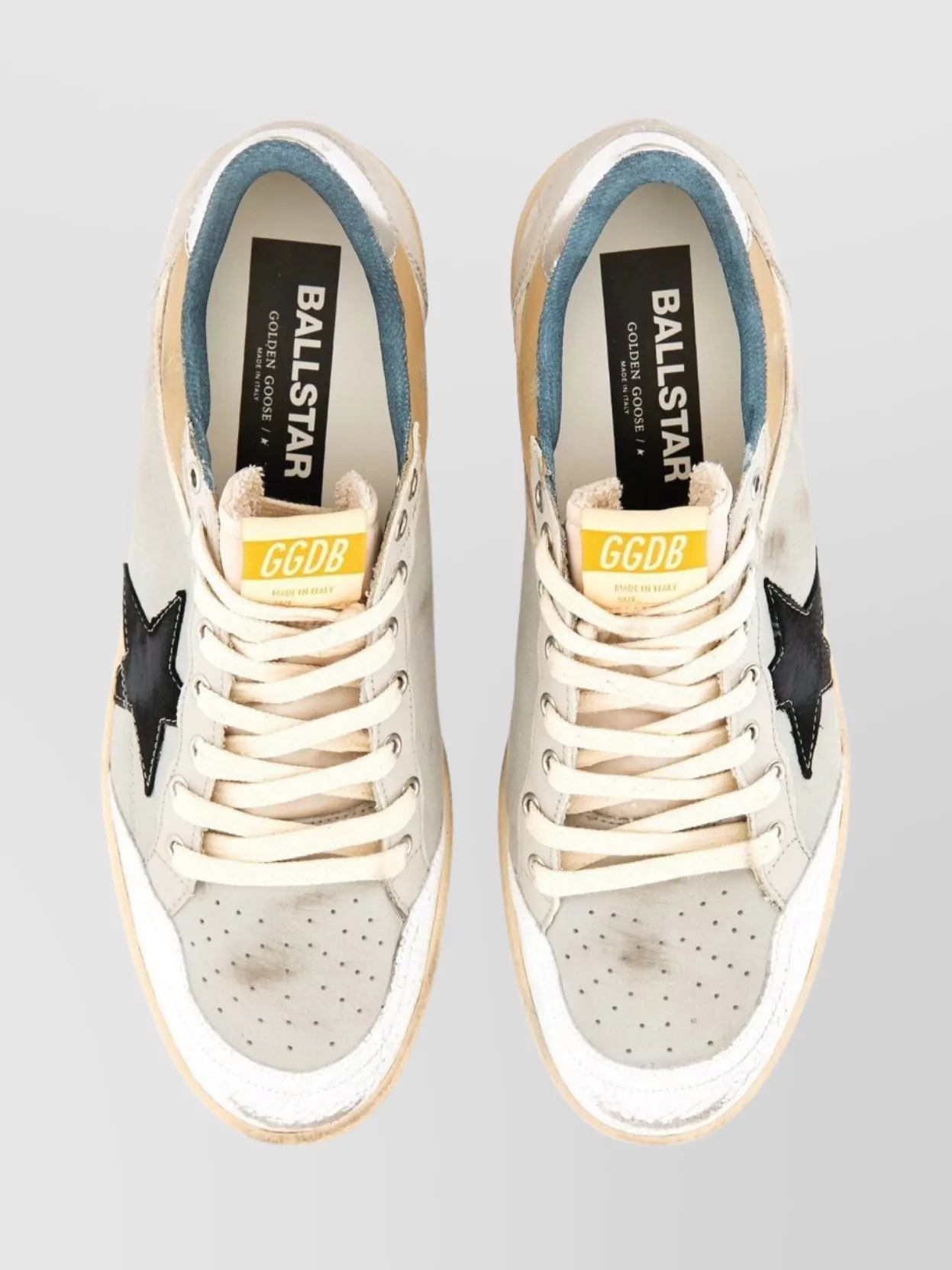 Golden Goose Metallic Star Perforated Contrast Sneakers