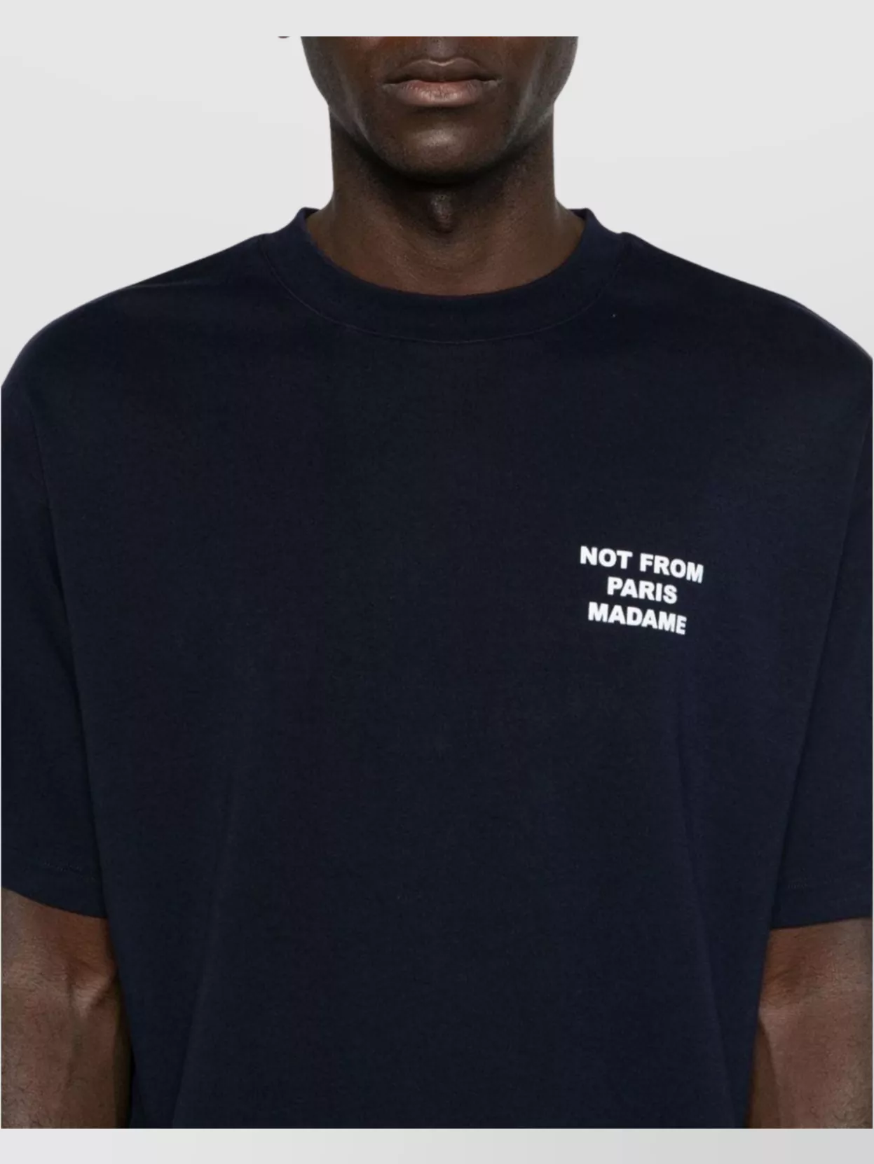 Drôle De Monsieur Blue Crewneck T-shirt With Slogan Print On The Front And Back In Cotton Man In Blue