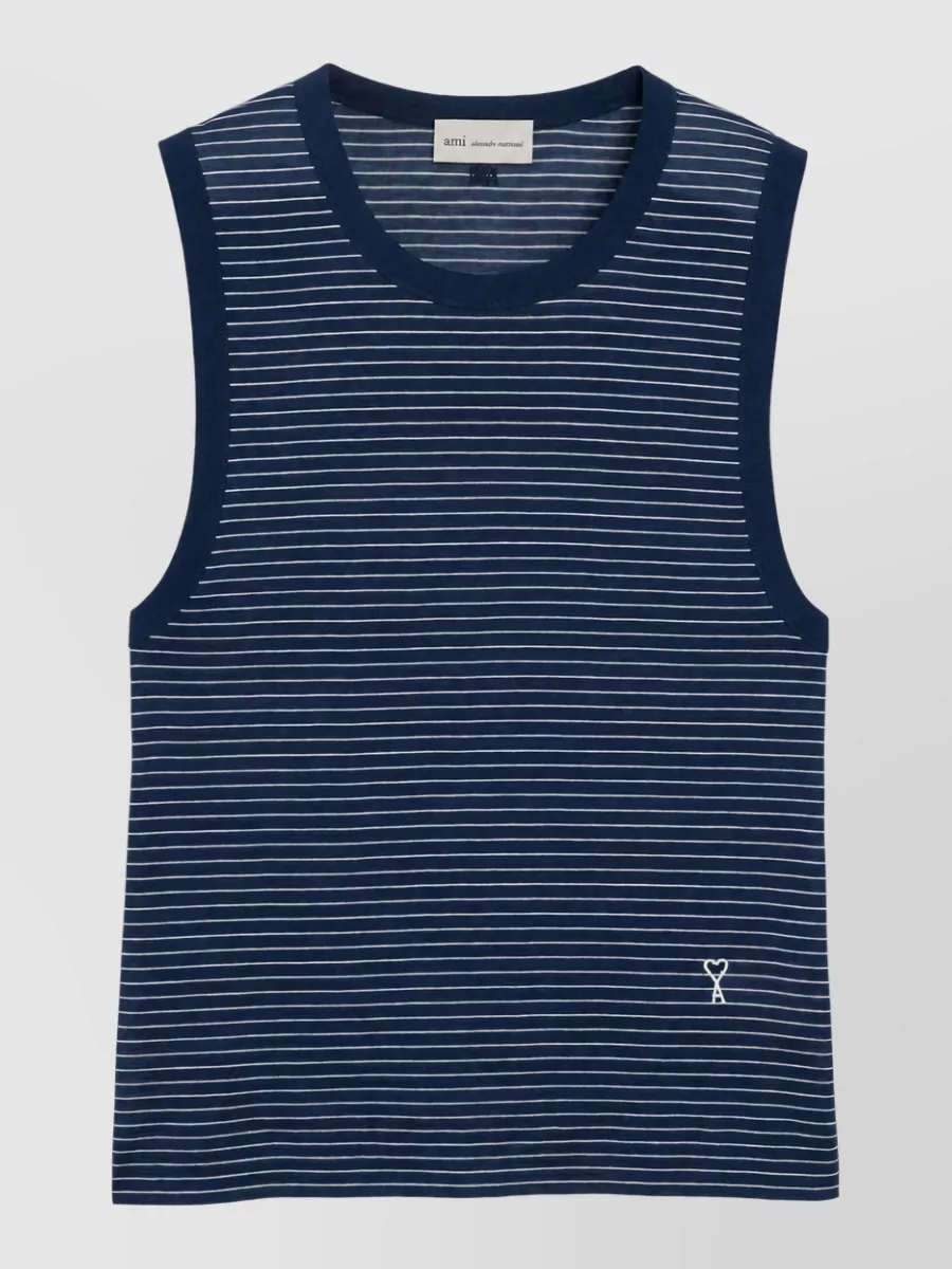 Ami Paris striped cotton tank top