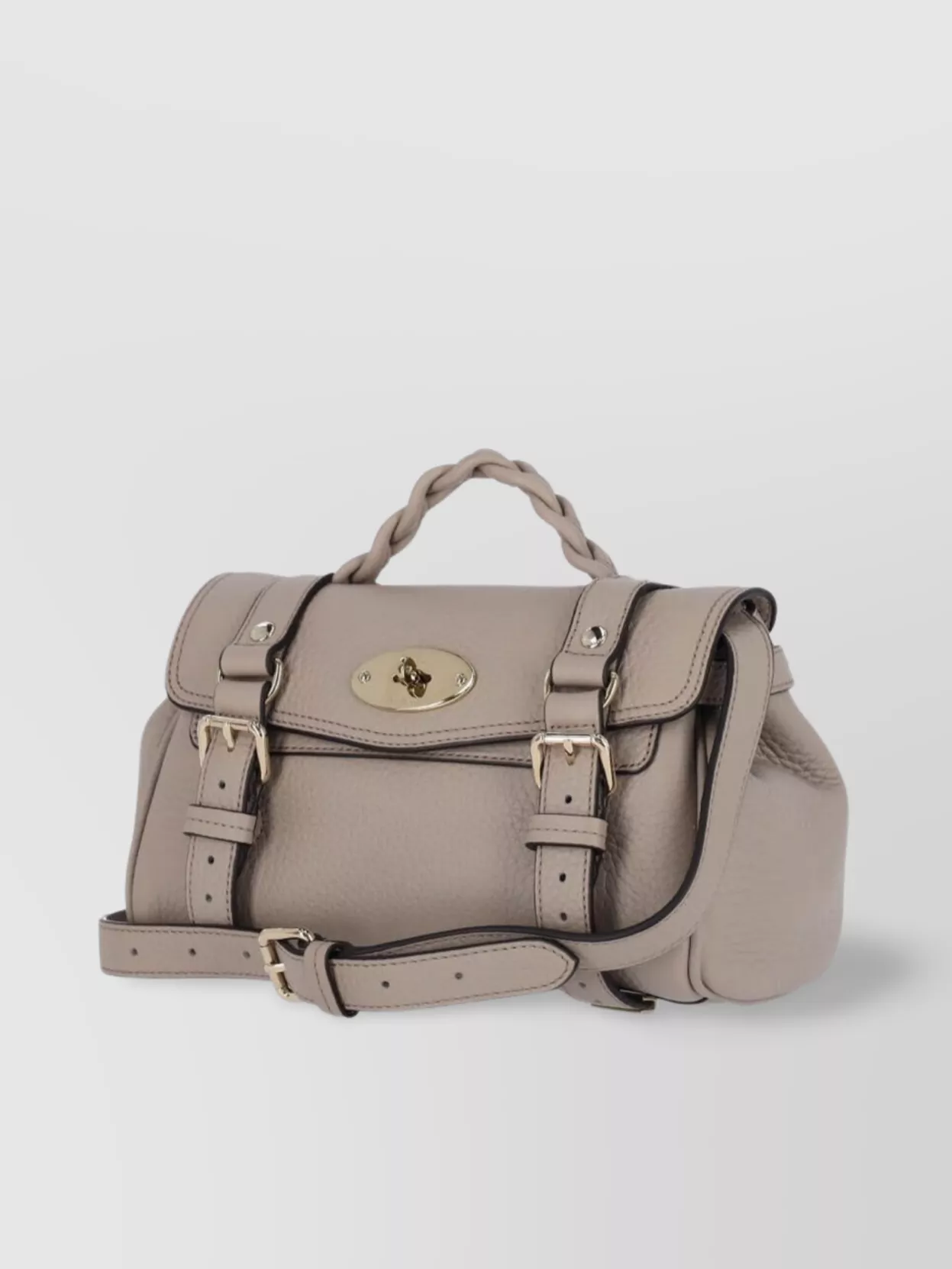 Mulberry Woven Handle Cross-Body Bag With Buckle Detail