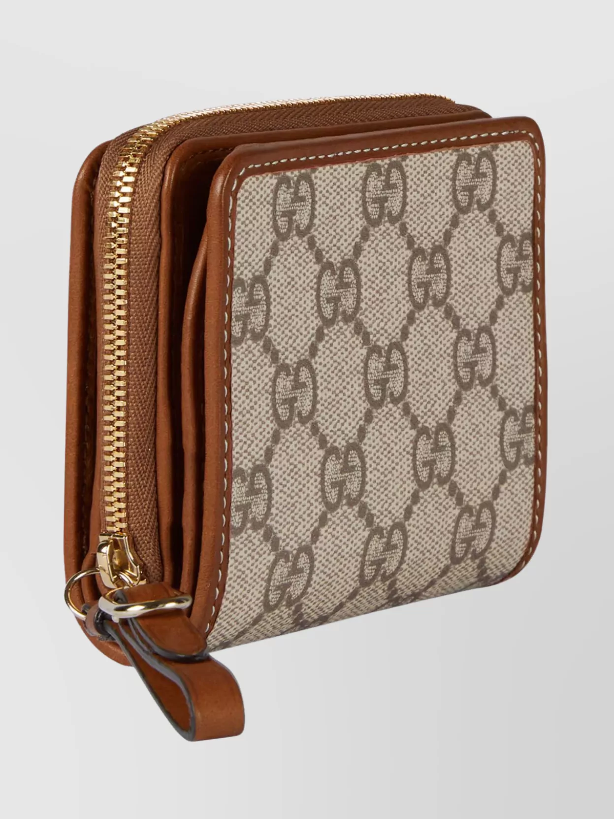 Gucci Gg Monogram Fabric Wallet With Wrist Strap