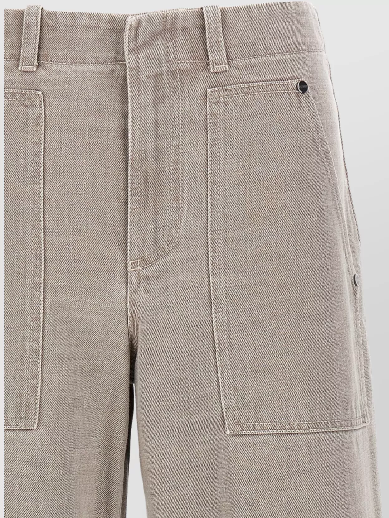 Fendi Wide Leg Denim Trousers With Multiple Pockets
