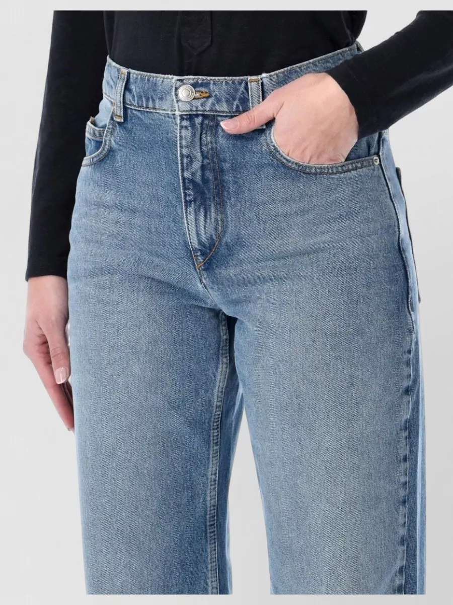 Isabel Marant Etoile Dromie Denim Trousers Contrast Stitching Design