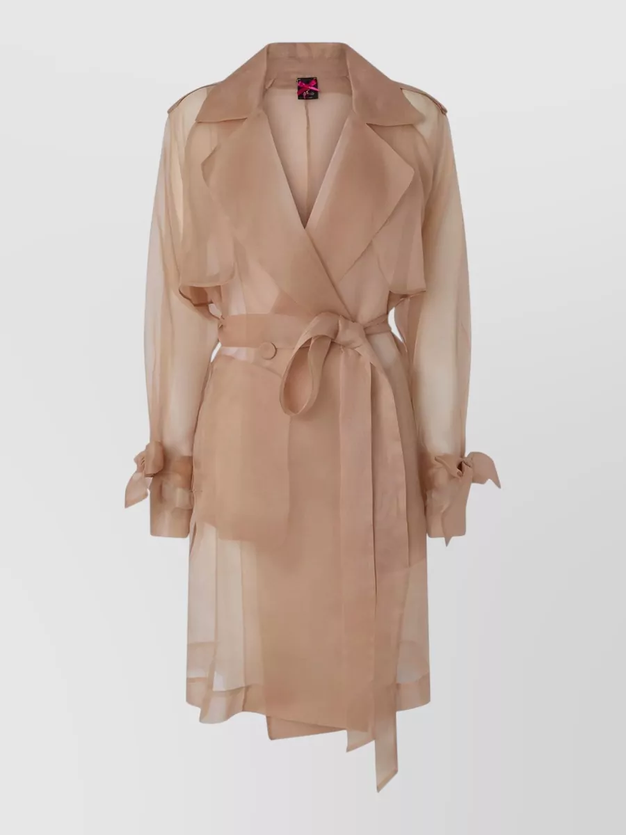 Pinko silk belted double-breasted trench coat