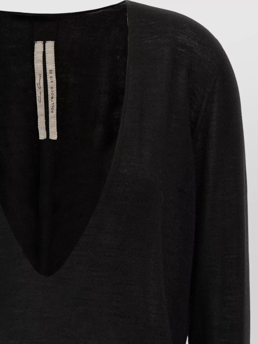 Rick Owens Deep V Neck Knitwear Long Sleeve Sweater