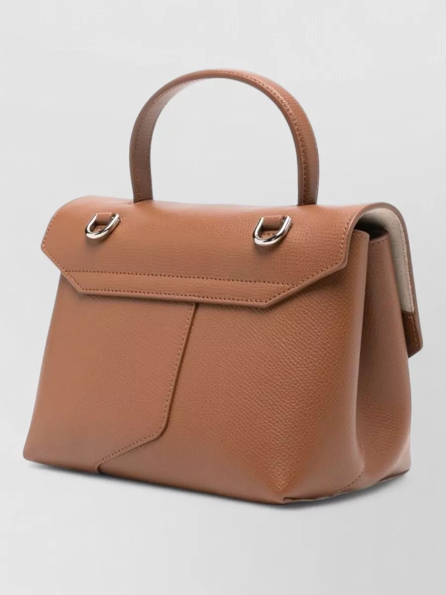 Emporio Armani Grained Leather Logo-Print Shoulder Bag