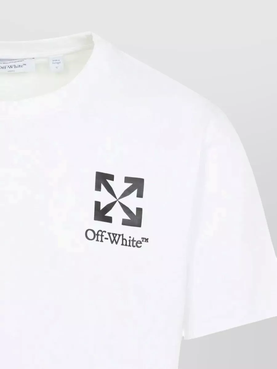 Off-White Cotton Slim-Fit Short-Sleeve T-Shirt